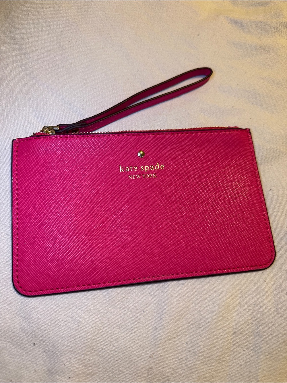 kate spade Bright Pink Saffiano Wristlet